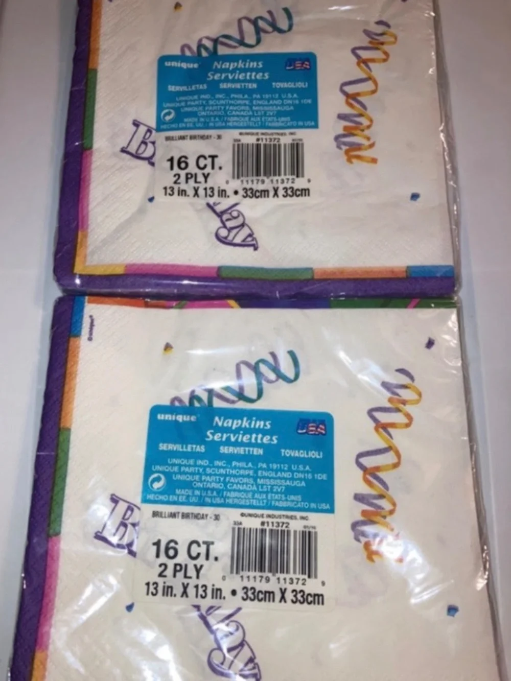30th Birthday Lg Napkins 2 Packs 32 Ct NEW